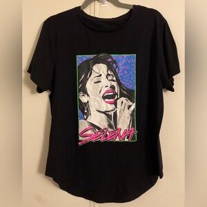 Selena Official Licensed Graphic Black Logo T Tee Shirt Black XXL